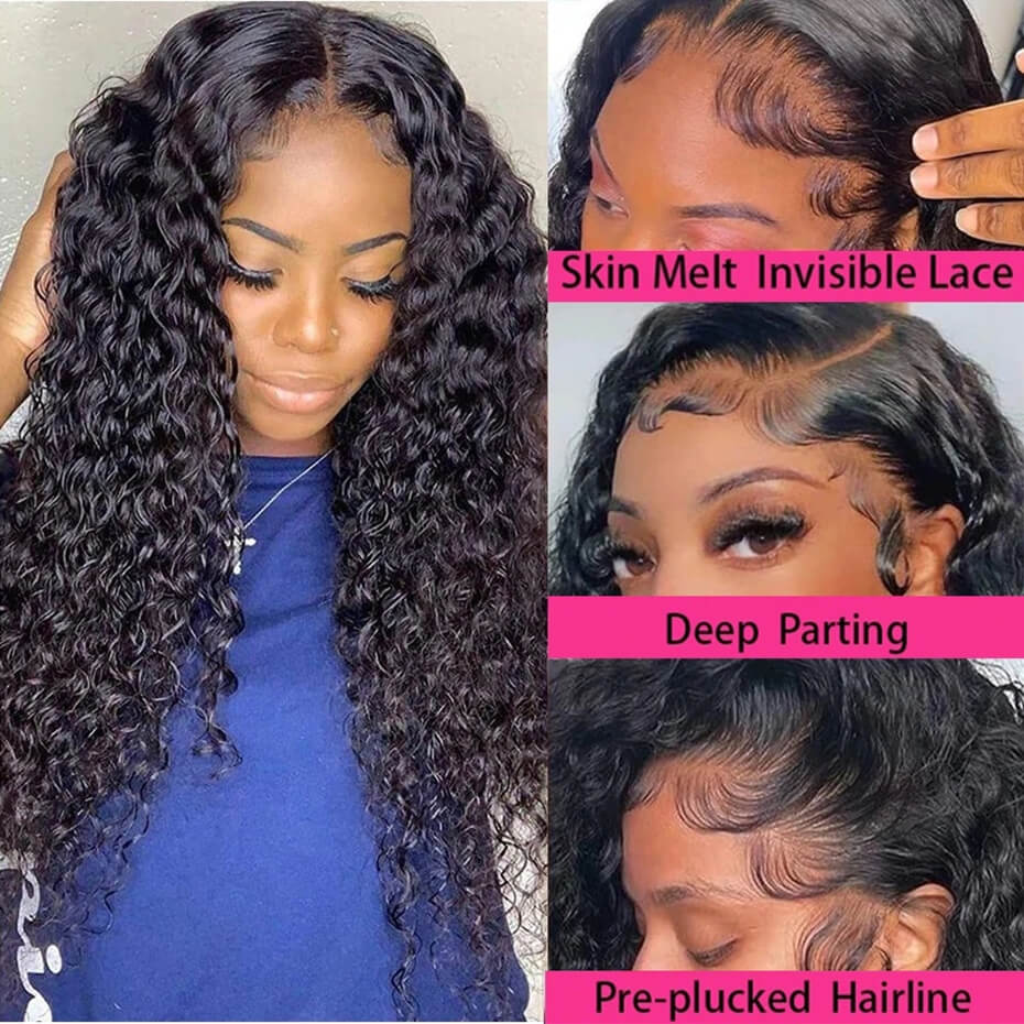 BOGO Exclusive Sale 6x9 HD Lace Deep Wave Wig+12in 13x4 4/27 Highlight Water Wave BOB Wig