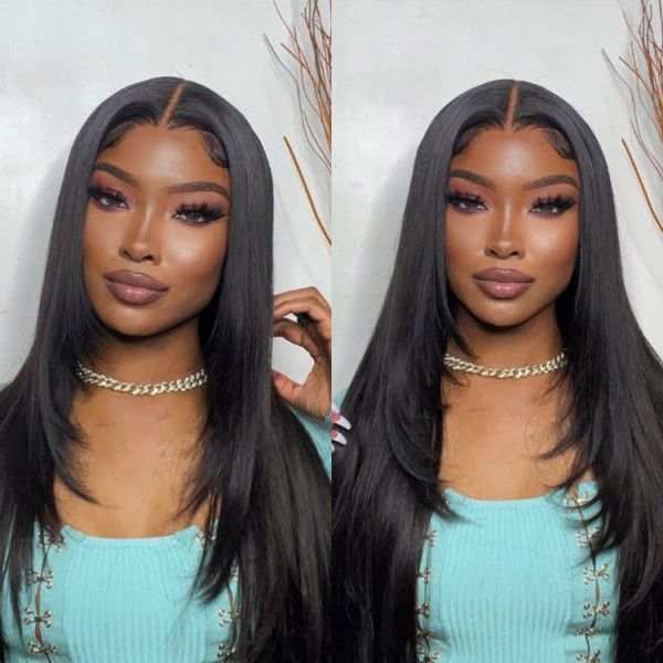 Minice Trendy Layered Cut Butterfly Haircut Pre-plucked 6x6/7x5 Closure Glueless Lace Wig 100% Human Hair