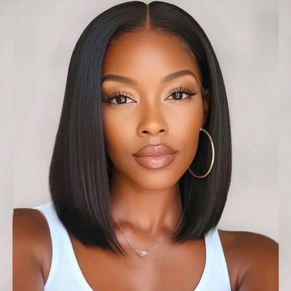 Minice Straight Bob 6X6 Invisible Knot Pre-Cut Lace Glueless Wig