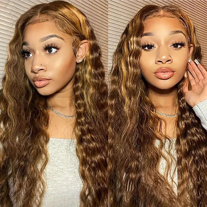BOGO Exclusive Sale P4/27 Highlight 6x9 HD Lace Deep Wave Wig-18in+ BOB Wig-14in