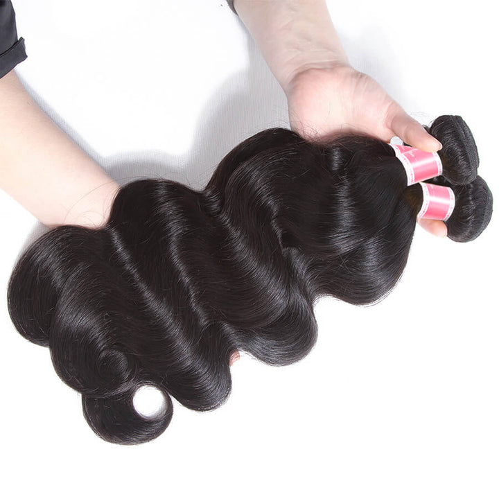 3 Bundles Natural Black Body Wave Human Hair Wigs-Minice