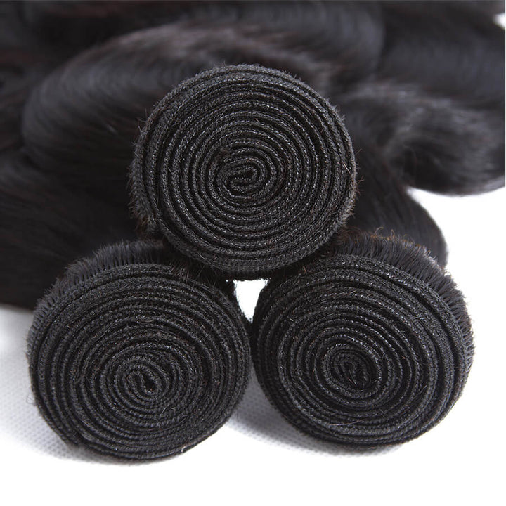 3 Bundles Natural Black Body Wave Human Hair Wigs-Minice