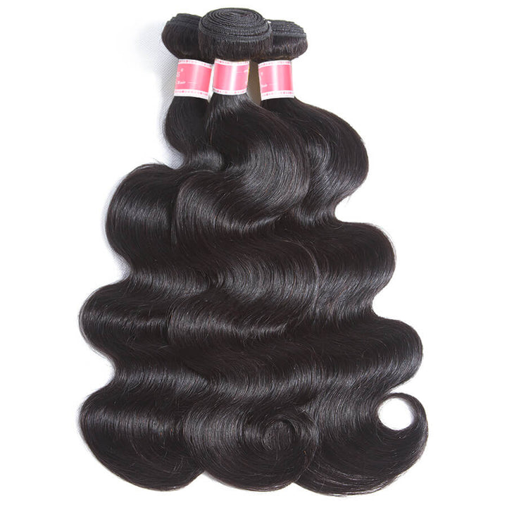 3 Bundles Natural Black Body Wave Human Hair Wigs-Minice