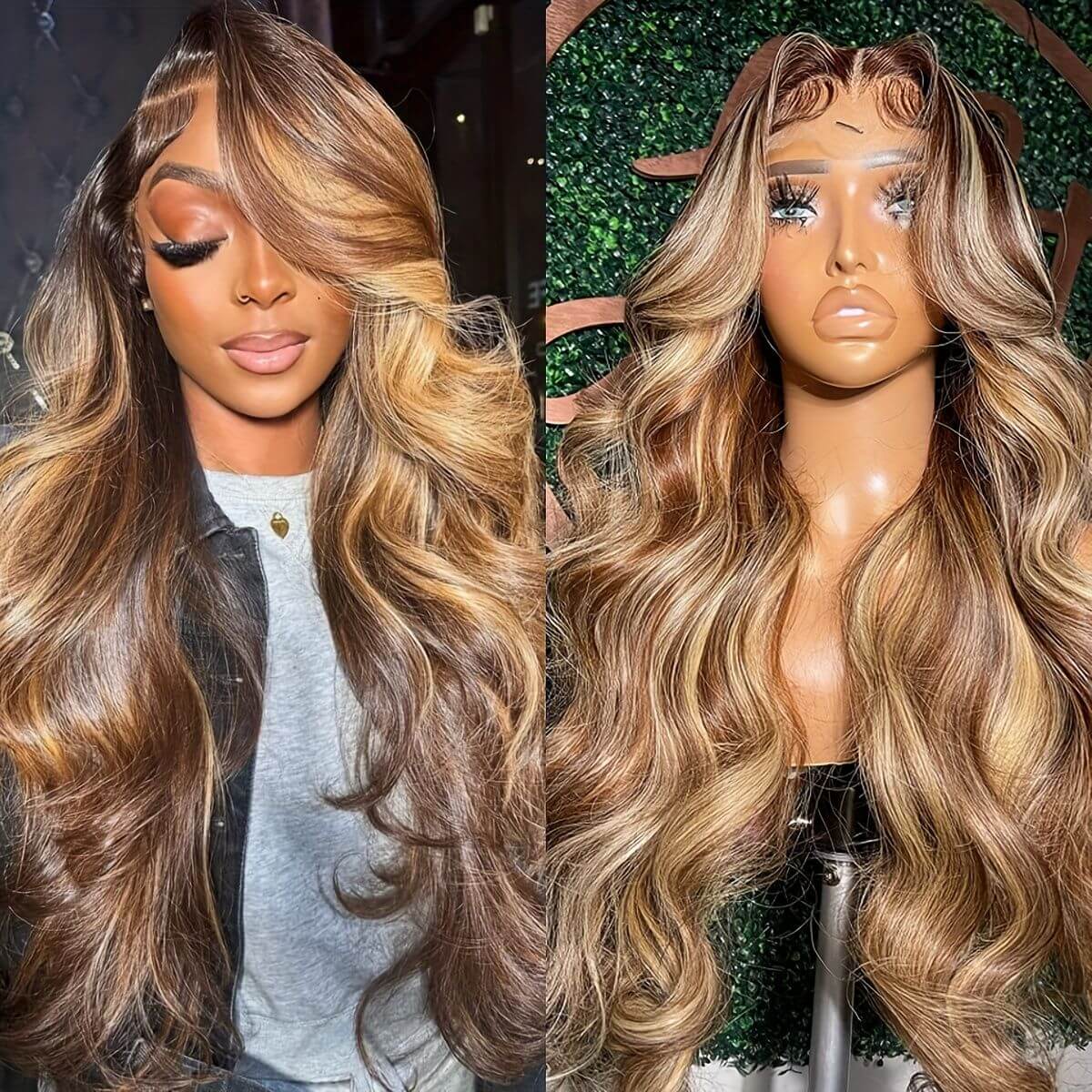 Minice 4/27 Highlight Body Wave Wig Pre-everything 13x4 HD Lace Front