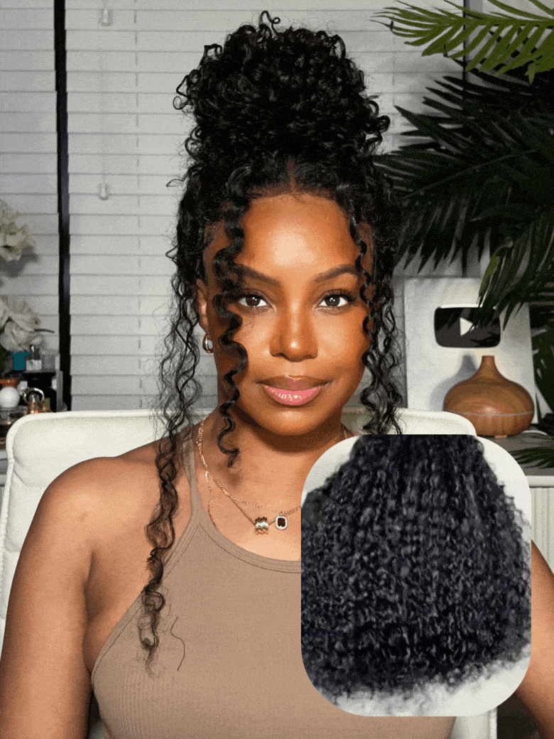 Ready To Go Glueless V Part Wig Natural Scalp Thick Curl 100% Virgin Human Hair Upgrade U part Wig