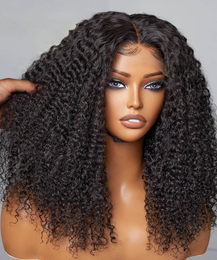 Minice Kinky Curly 6x6 Ready To Go Invisible Knot Glueless HD Lace Human Hair Wigs