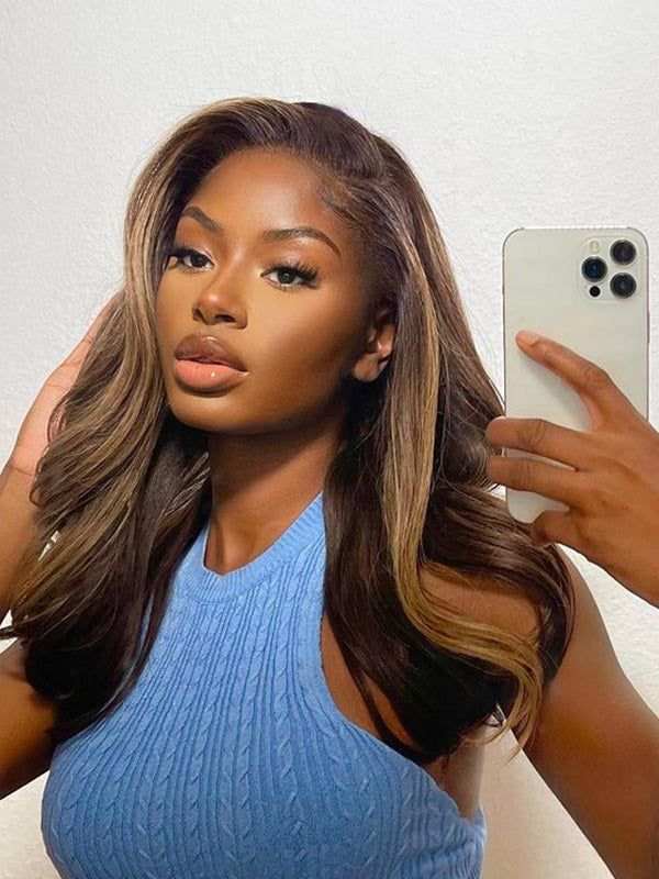 1B/30 Highlight Colored Body Wave 13x4 HD Lace Human Hair Balayaga Wigs