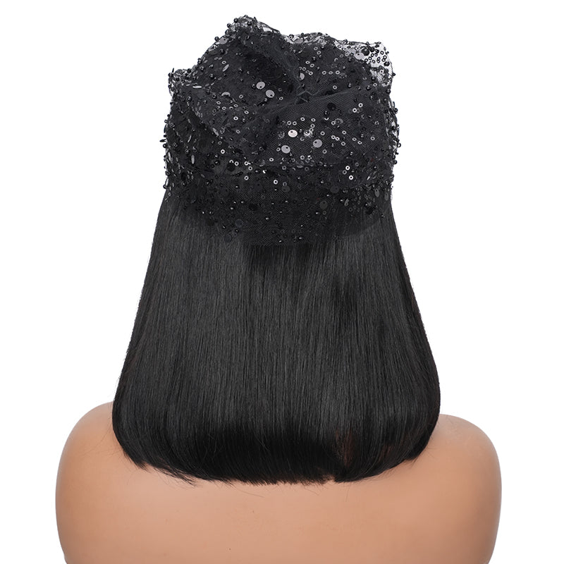 Minice Put On and Go Glueless Bob Wig 13x4 Pre Everything/ 7×5 Bleached Knots Pre-Cut Lace Wig Human Hair