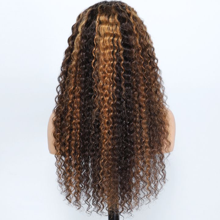 MiNice P2/30 blonde Highlight Colored Human Hair Pre-everything Adjustable 13x4 HD Lace Wigs