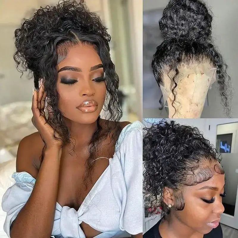 Code:M100F | Deep Wave Invisi Strap Snug Fit 360 Transparent Lace Pre Cut Bleached Knots Lace Wig Super Sale