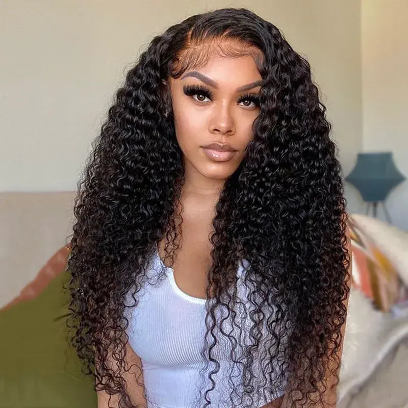 Code:M100F | Deep Wave Invisi Strap Snug Fit 360 Transparent Lace Pre Cut Bleached Knots Lace Wig Super Sale