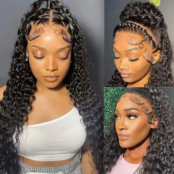 Code:M100F | Deep Wave Invisi Strap Snug Fit 360 Transparent Lace Pre Cut Bleached Knots Lace Wig Super Sale