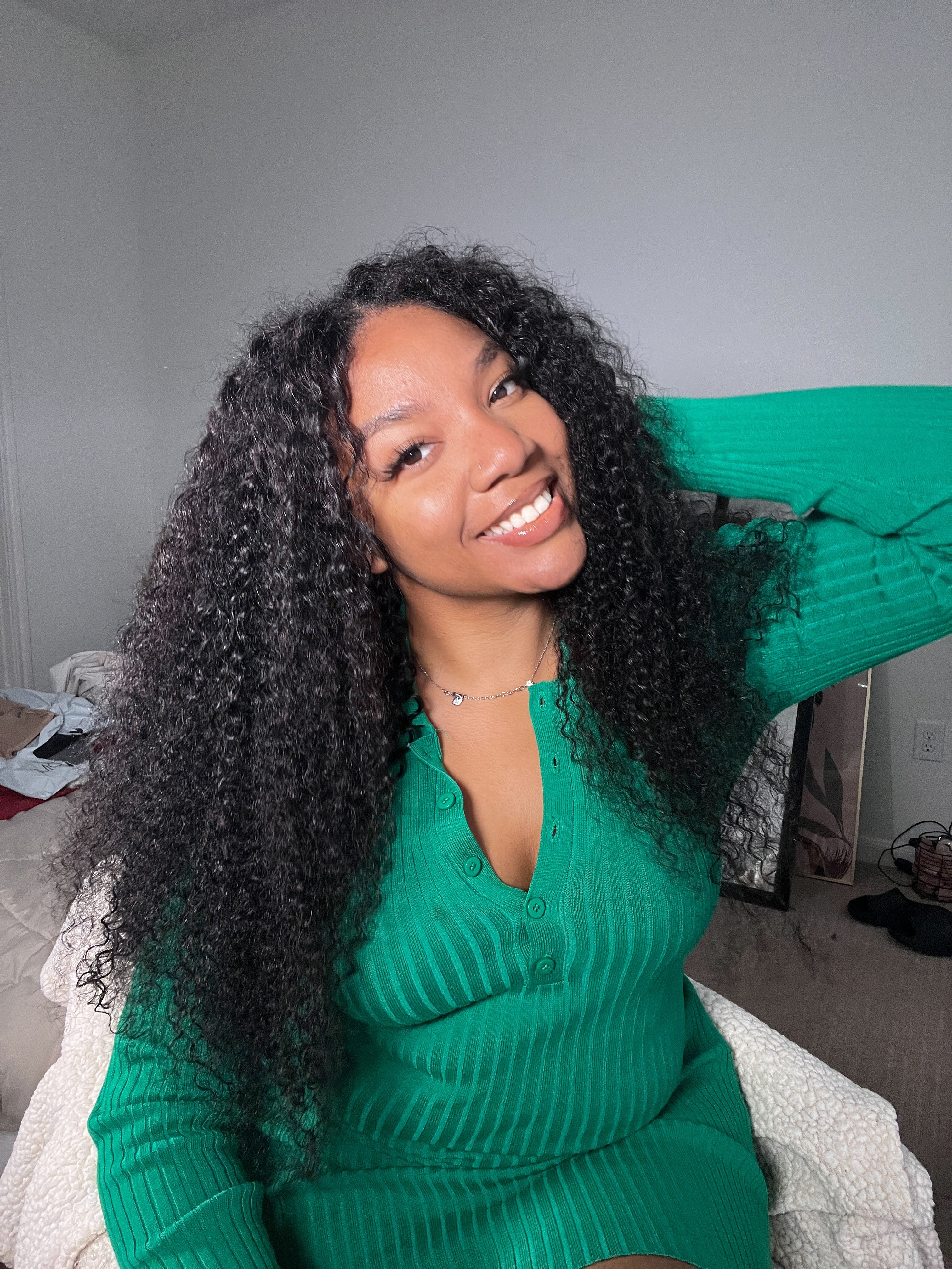 Ready To Go Glueless V Part Wig Natural Scalp Thick Curl 100% Virgin Human Hair Upgrade U part Wig