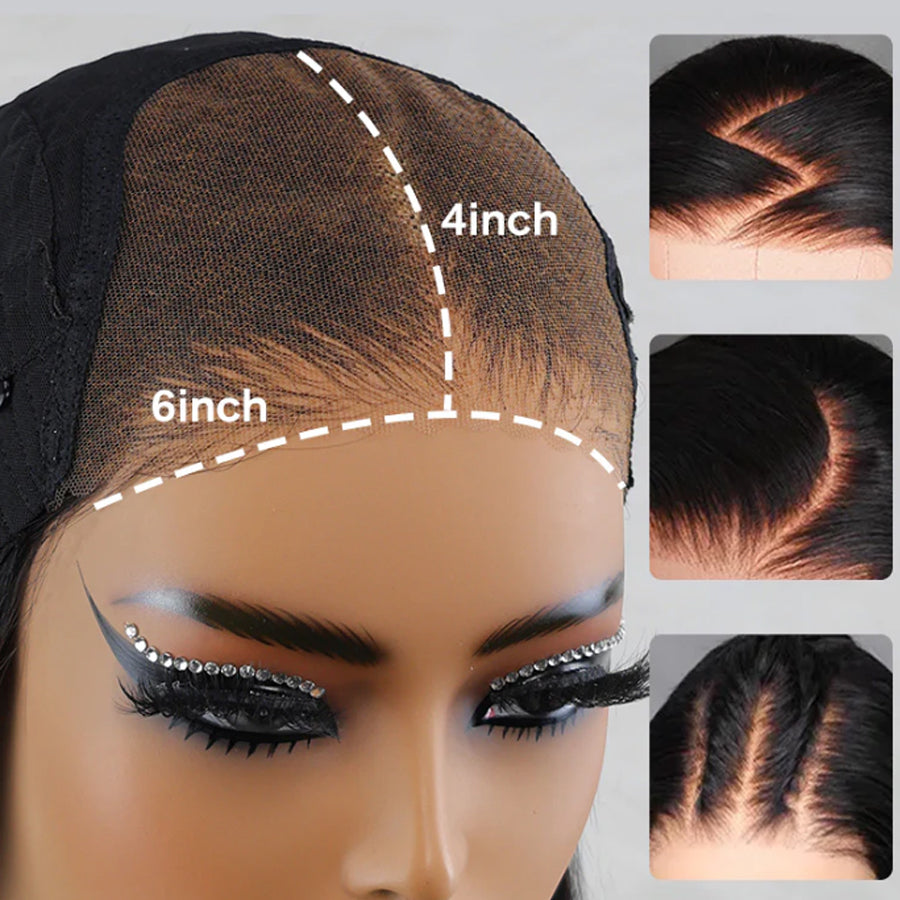 BOGO 4/27 Balayage Honey Blonde Highlight Straight Glueless Wig 4X6 Pre Cut HD Lace Human Hair