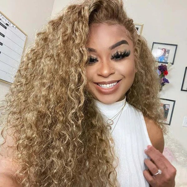Honey Blonde Body/Deep Wave 13x4 Pre Everything Lace Front Wigs Human Hair