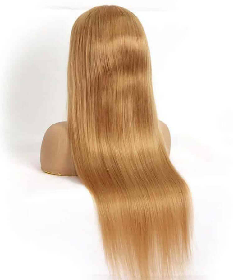 Minice Honey Blonde 27/613 Straight 6x6 Glueless Pre-Bleached Pre-Plucked Human Hair Wig