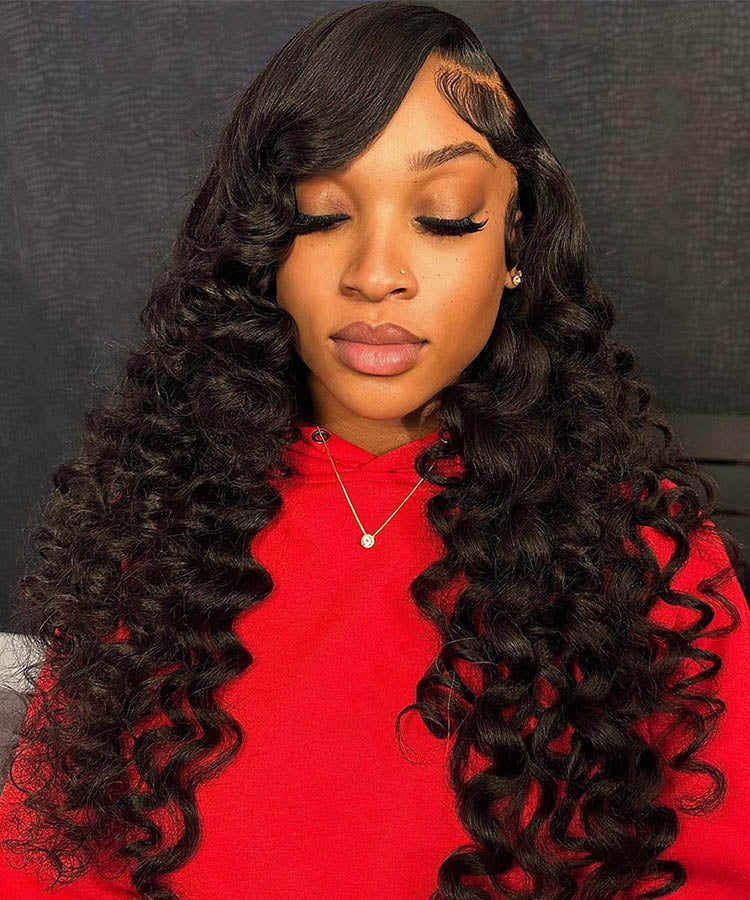 Minice Loose Deep Wave Lace Wig 13x6 HD Lace Frontal Wigs Human Hair
