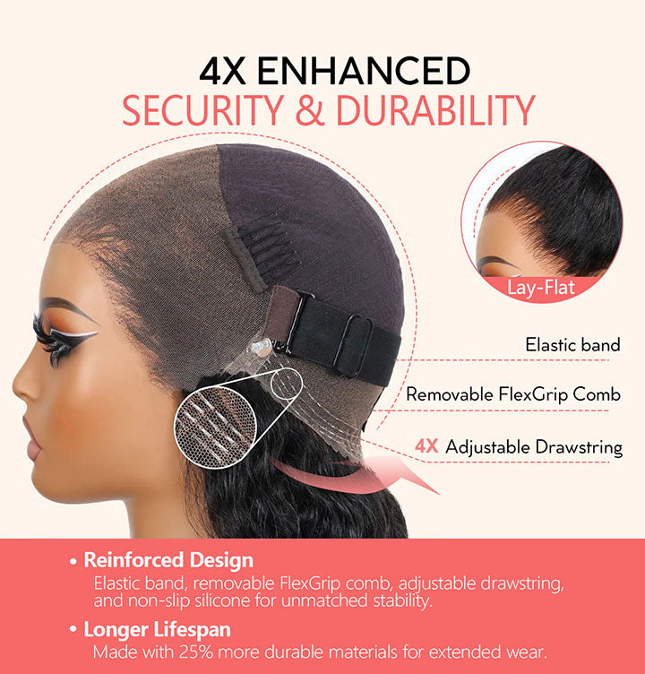 Water Wave Invisi-Strap Breathable 360 Lace Frontal Wigs Bleached Knots Pre Cut Human Hair Wigs