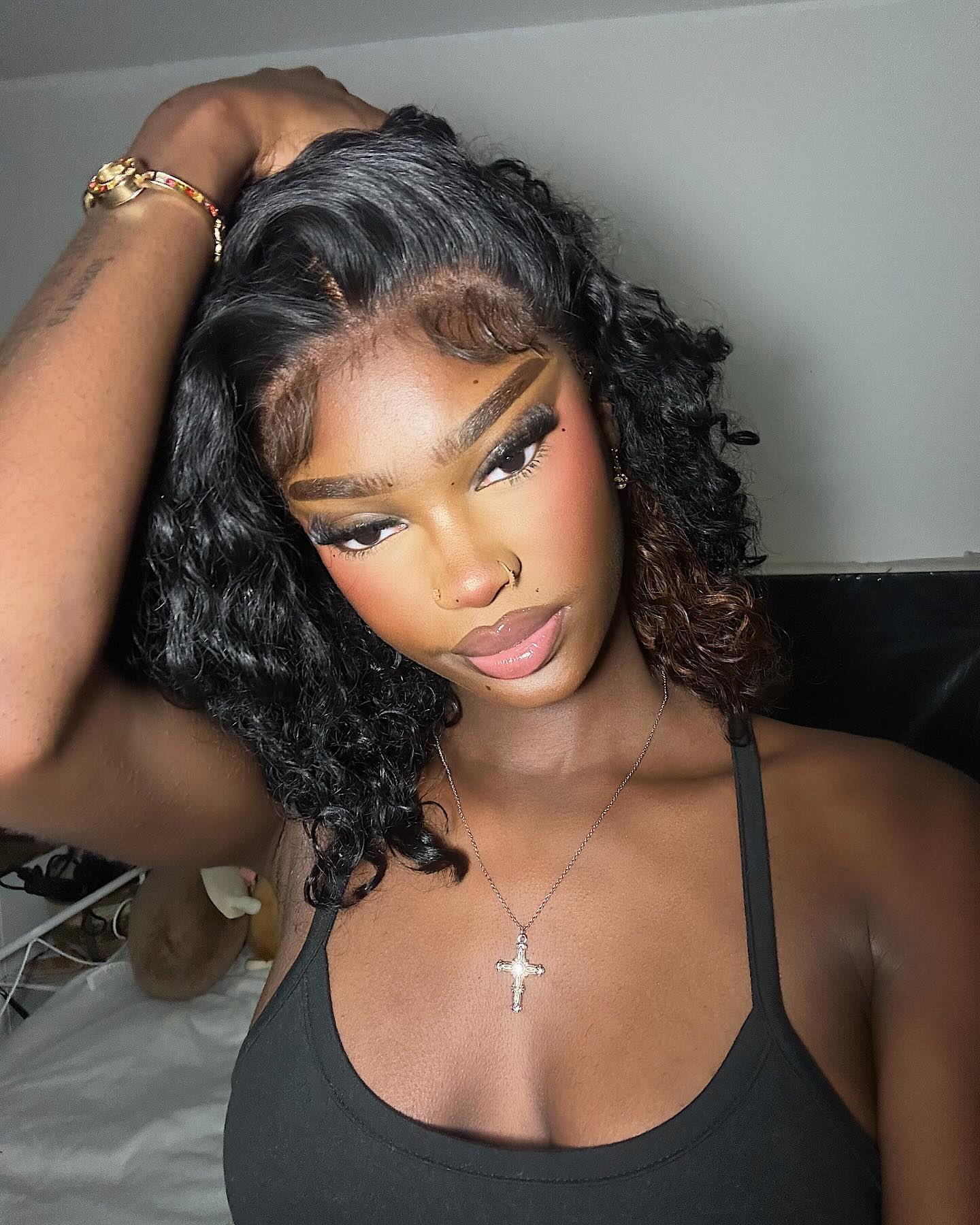 Minice Water Wave Bob wig 6x6 Pre-cut lace pre-pulled pre-bleached invisible knots