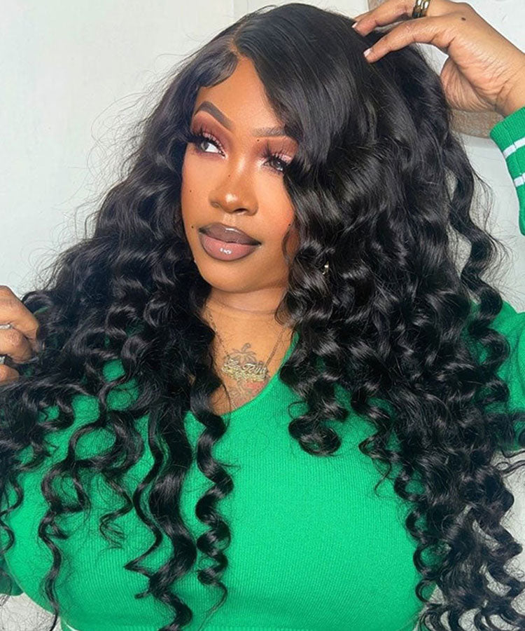 Minice Loose Deep Wave Lace Wig 13x6 HD Lace Frontal Wigs Human Hair