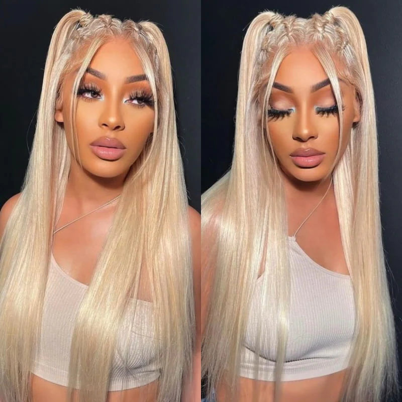Minice 613 Blonde Hair Silky Straight 13x6 HD Lace Frontal Wigs Human Hair