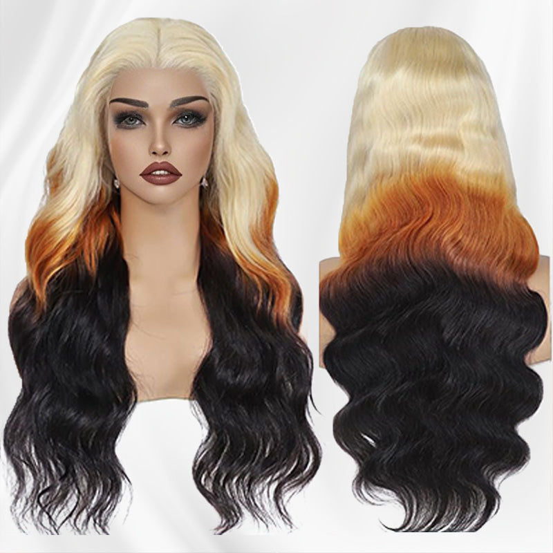Minice Blonde Ombre Body Wave 6x6 Lace Front Glueless Pre Plucked Wig