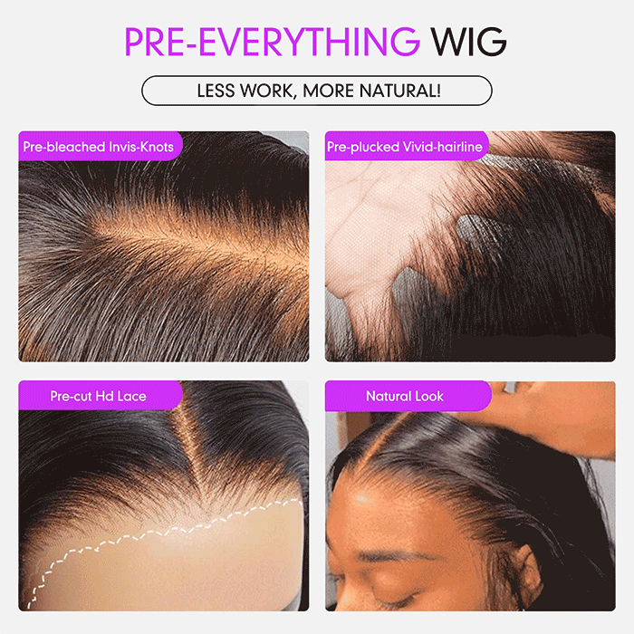 Minice Ready To Go Glueless Body Wave 13X4 Pre-cut Lace Pre-plucked Pre-bleached Wig