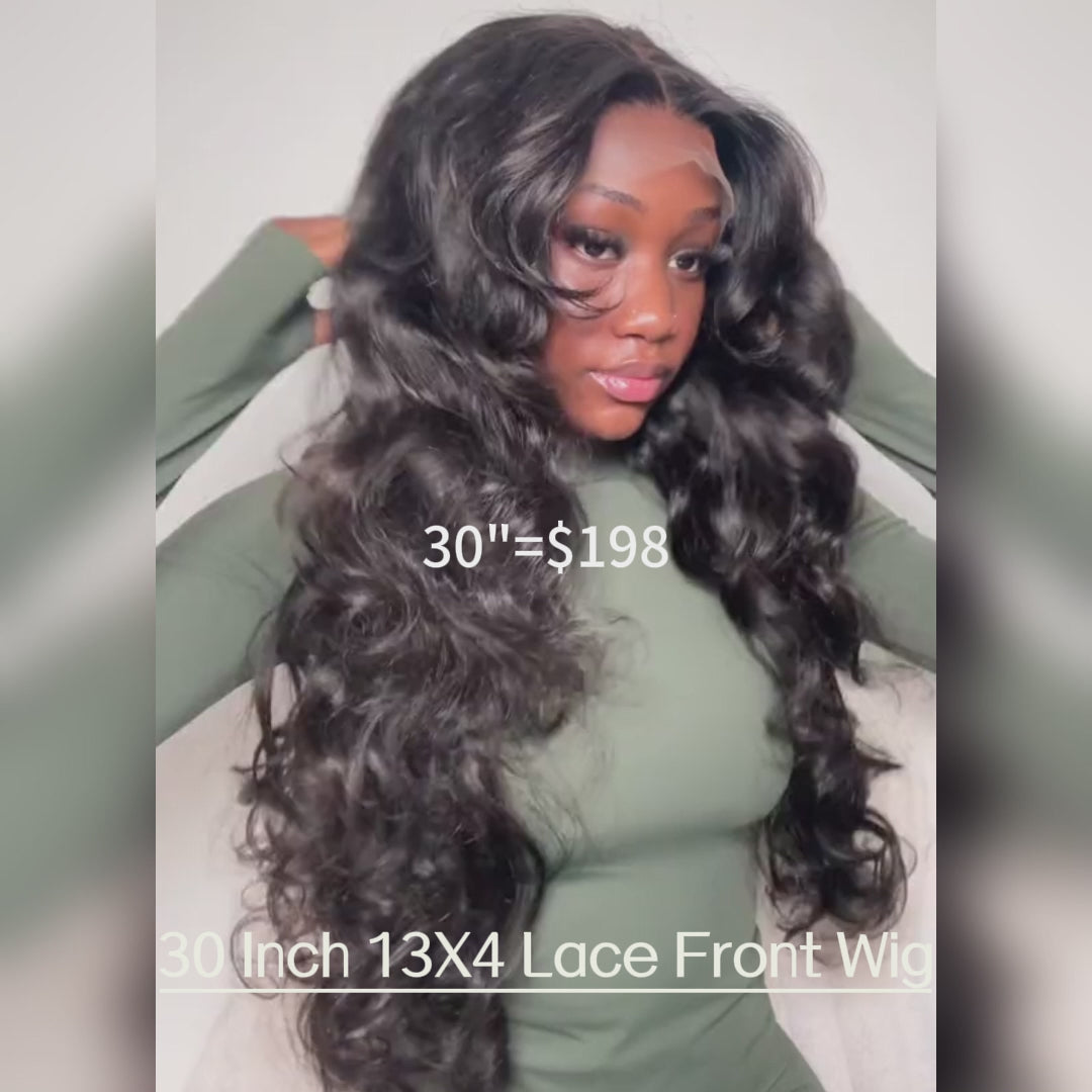 30"=$198 Minice Body Wave 13X4 Lace Front Wig 100% Real Human Hair HD Transparent Lace Wigs For Women Pre Plucked Super Sale