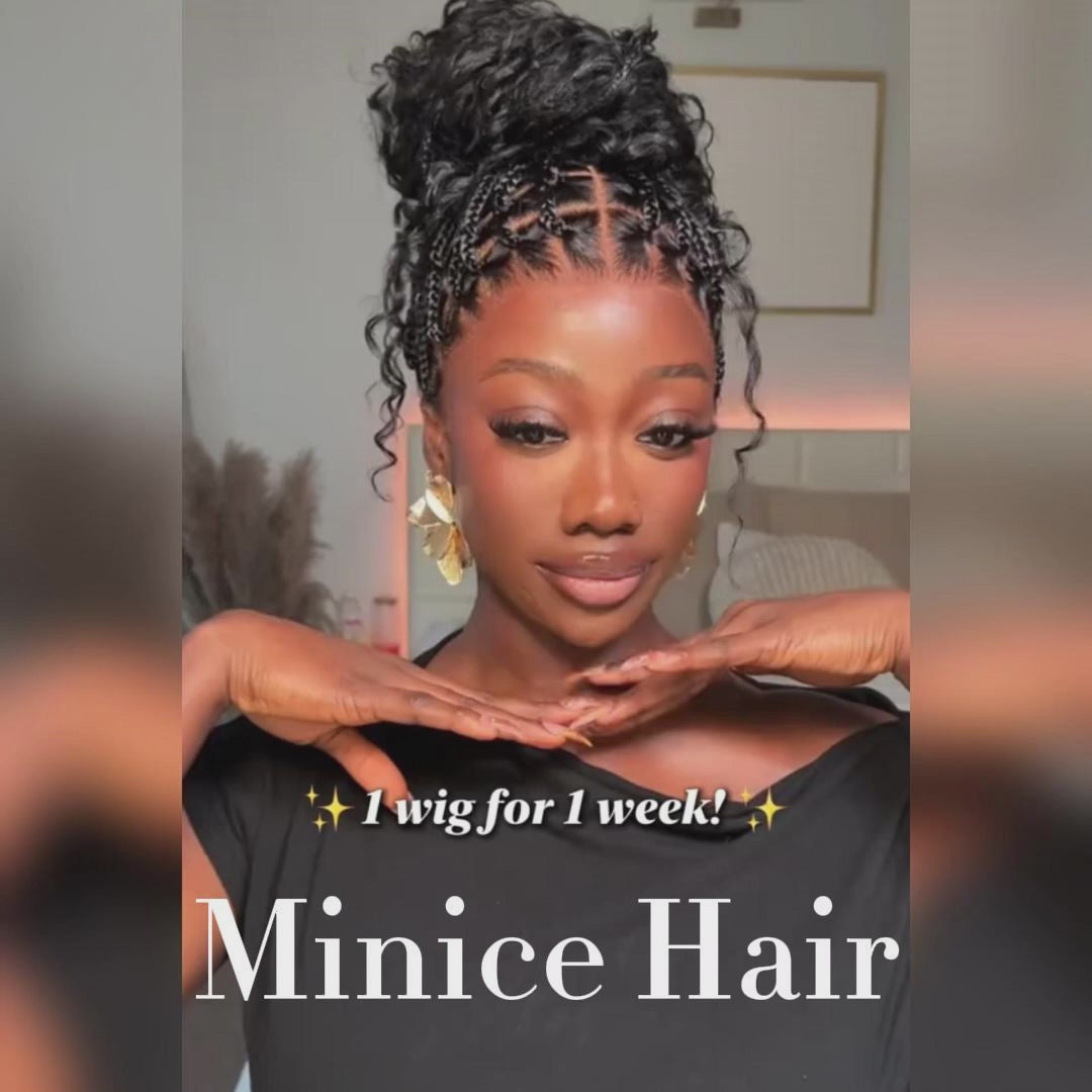 Full Lace Knotless Boho Curls Braided Long Wig Pre-braid Lightweight Super Natural Scalp