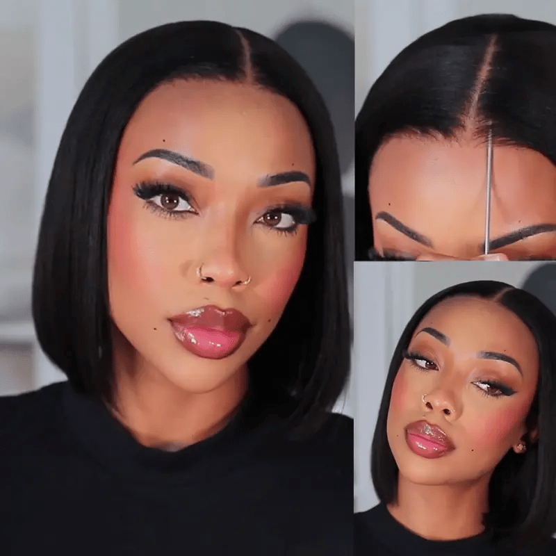 300% Ultra Dense Ready To Go Straight Bob 6X6 Invisible Knot Pre-Cut Lace Glueless Thick Wig