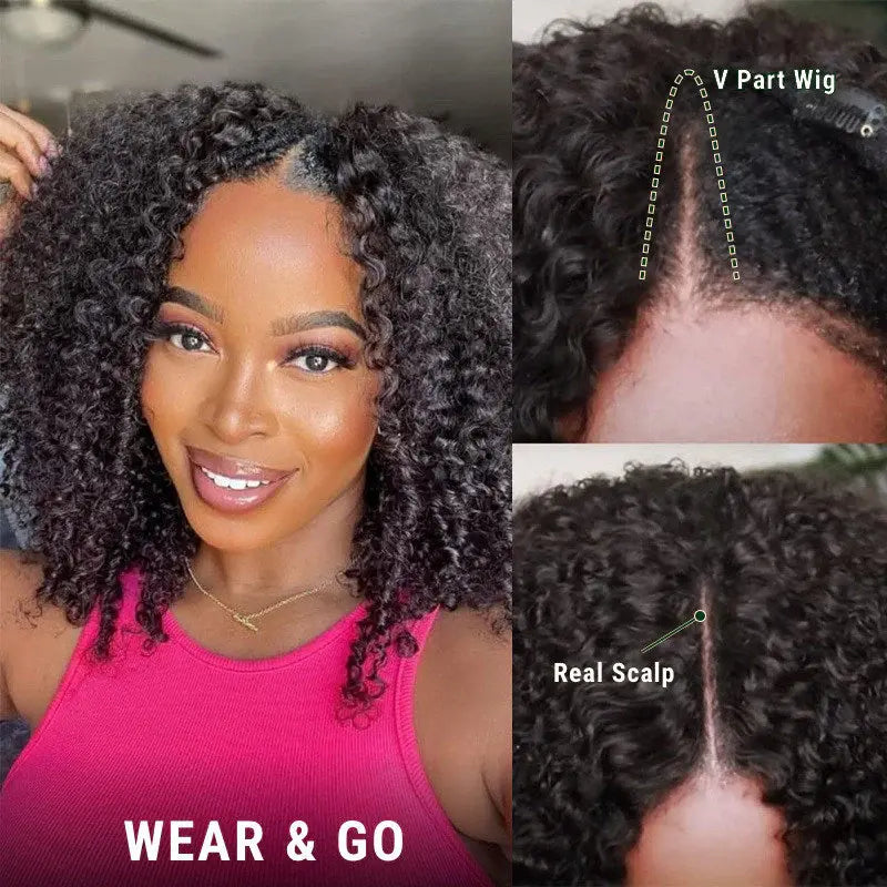 Code: M100F| U/V Part Glueless Wig No Leave Out Quick & Easy Affordable Human Hair Wigs Super Sale