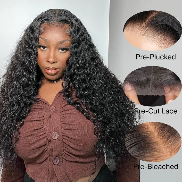 Code:M100F | Minice 6X6 Lace Wear Go Glueless Water Wave Human Hair Wigs | Super Sale