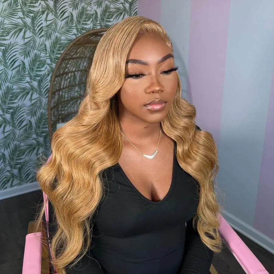 Minice Honey Blonde Body Wave Lace Front Wig 13X4 HD Lace Human Hair Super Sale