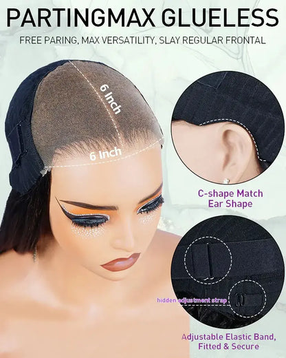 MINICE Ready To Go 6x6 Pre-Cut Lace Glueless Wigs Invisible Knot Pre-Bleached Water Wave Wigs