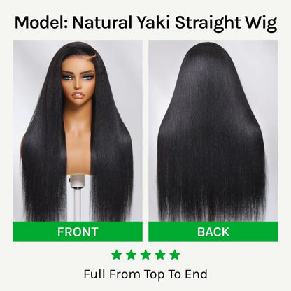 Minice Yaki Straight Put On and Go Glueless Lace Wigs 7x5 HD Lace Wig With Sexy Sparkle Sequin Lace-able Hijab Cap