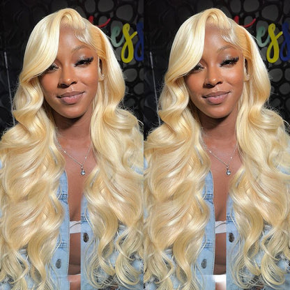 Minice Pre Plucked Body Wave Transparent Lace Front Wig 613 Blonde Human Hair Wigs Natural Hairline