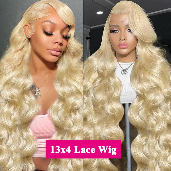 Minice Pre Plucked Body Wave Transparent Lace Front Wig 613 Blonde Human Hair Wigs Natural Hairline
