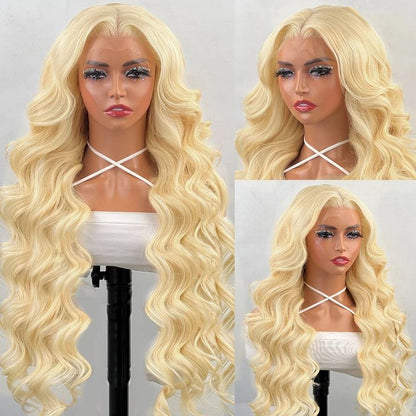 Minice Pre Plucked Body Wave Transparent Lace Front Wig 613 Blonde Human Hair Wigs Natural Hairline