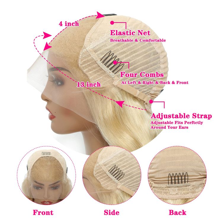 Minice 13x4 Lace Front Wig Straight Blonde 613 Human Hair Wigs For Women Cosplay Hair Pre Plucked