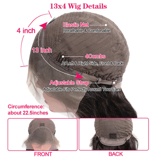 Deep Wave 13x4 Lace Front Wigs Natural Look Brazilian Virgin Hair 50% OFF