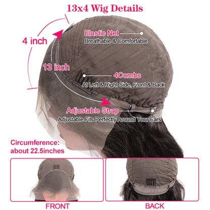 Deep Wave 13x4 Lace Front Wigs Natural Look Brazilian Virgin Hair 50% OFF