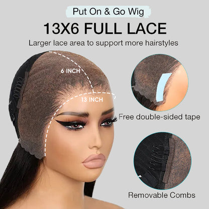 Minice Pre-Everything 13x6 Max Free Section Water Wave Wig Transparent Lace Ear-to-Ear