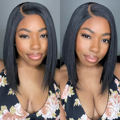 Short Bob Straight Wig 13x4 Transparent Lace Front 100% Human Hair Bob Wigs With Baby Hair Super Sale