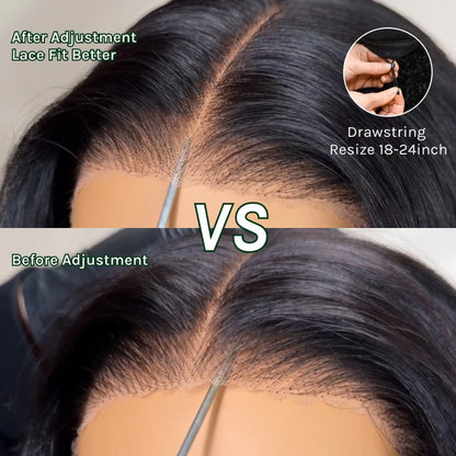 Minice Yaki Straight Put On and Go Glueless Lace Wigs 7x5 HD Lace Wig With Sexy Sparkle Sequin Lace-able Hijab Cap