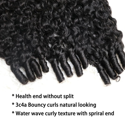 3 Pc/Pack Burmese Curly Human Hair 3 Bundles With Twist Out Ends Human Hair