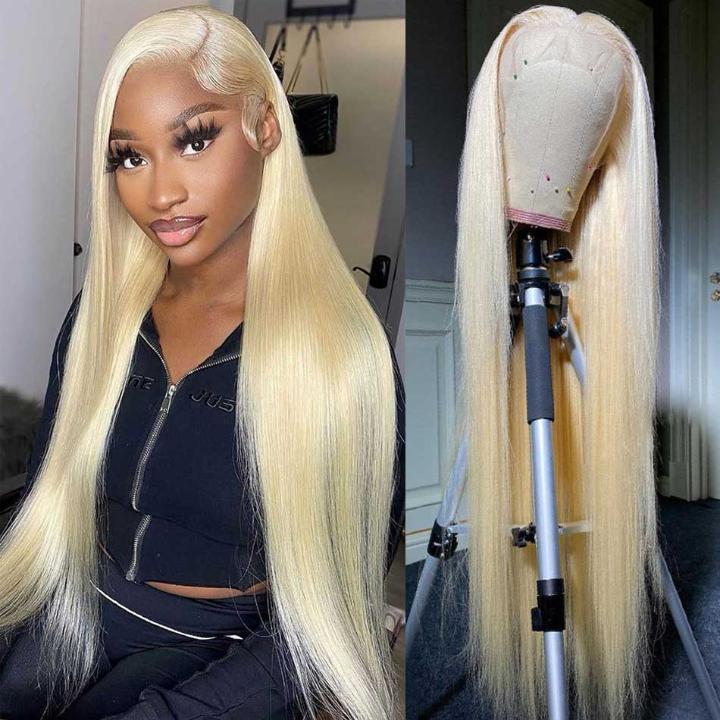Minice 613 Blonde Hair Silky Straight 13x6 HD Lace Frontal Wigs Human Hair
