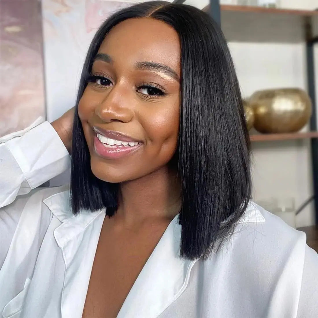 300% Ultra Dense Ready To Go Straight Bob 6X6 Invisible Knot Pre-Cut Lace Glueless Thick Wig
