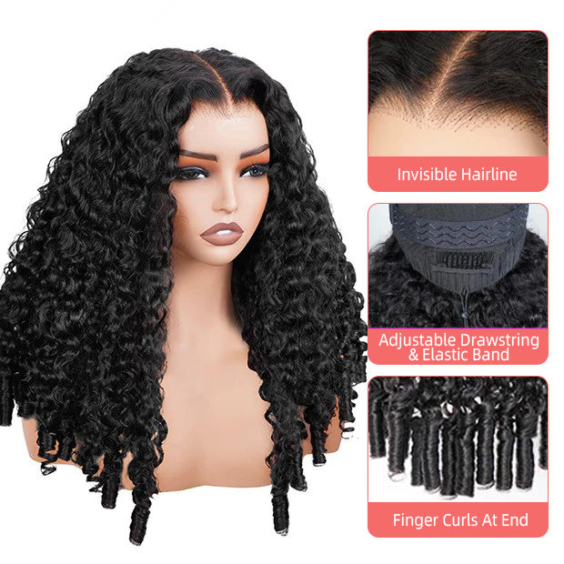 Minice Burmese Curly Glueless Wig Pre-cut 6X6 9x6 HD Lace Wear Go Wigs Bleached Knots With Drawstring