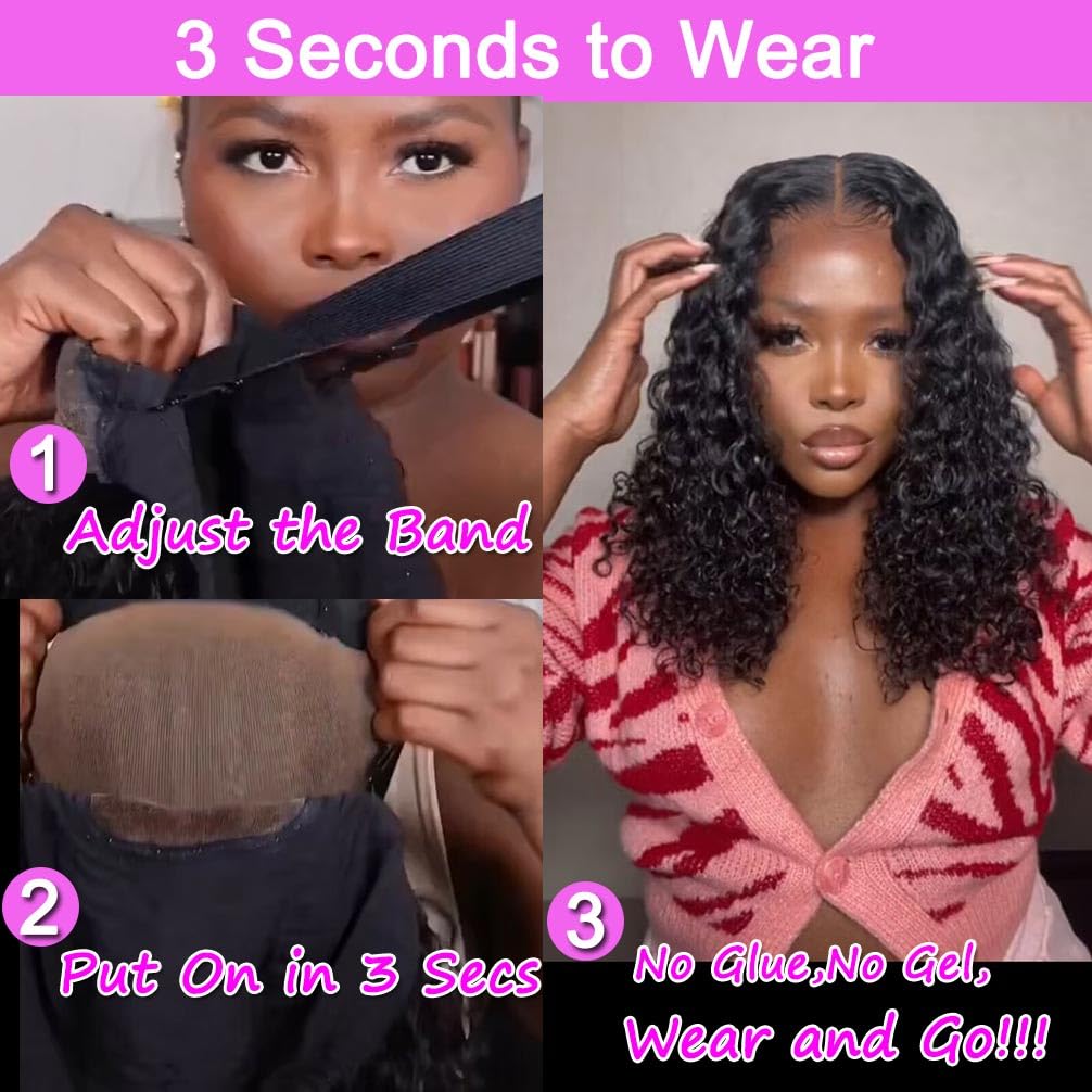 Minice Water Wave Bob wig 6x6 Pre-cut lace Wear and Go Glueless Wigs Human Hair HalfPrice
