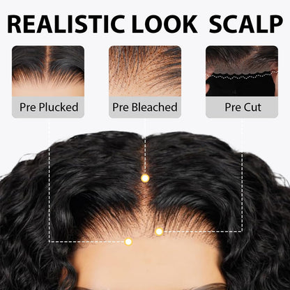Deep Wave 9x6 Max Part HD Lace Glueless Wigs Human Hair Pre Plucked Wigs Super Sale